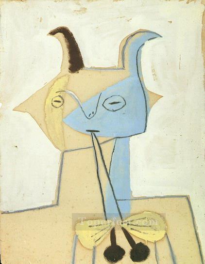 Faune jaune et bleu jouant de la diaule 1946 Cubism Oil Paintings